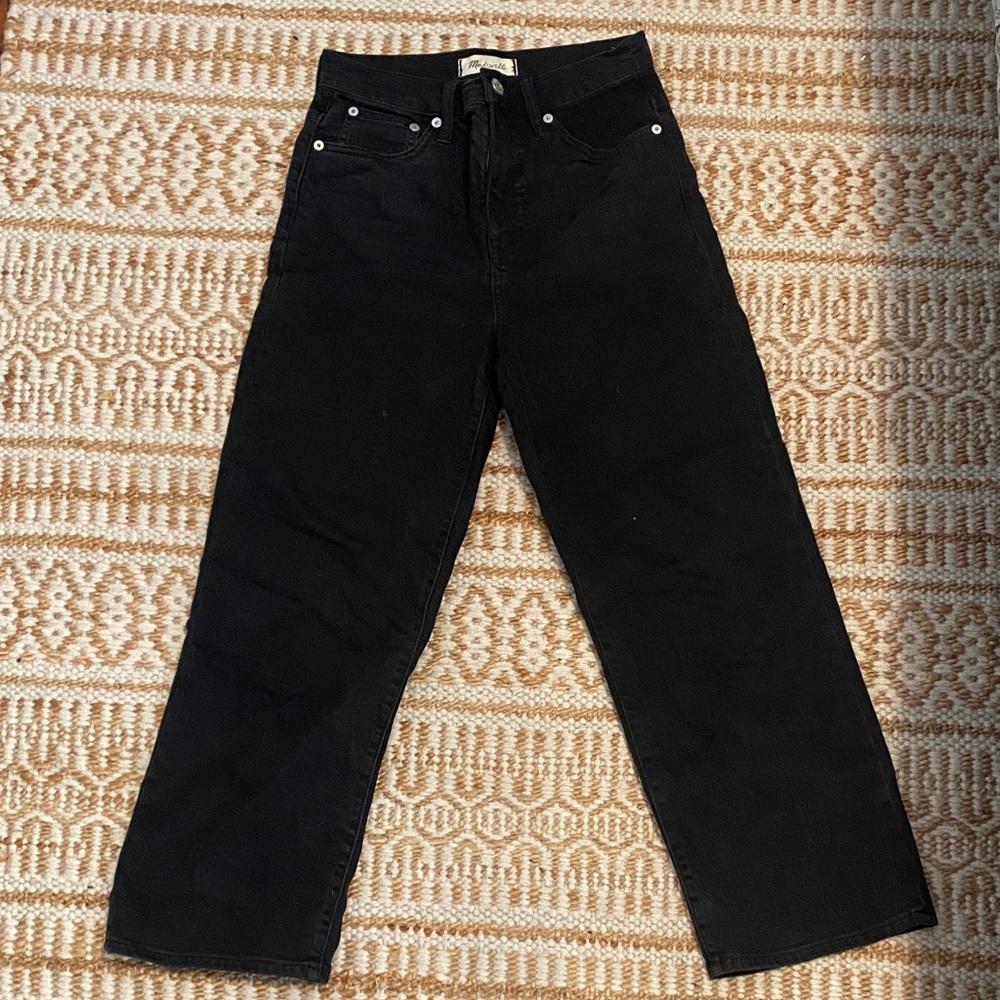 Women’s Madewell Black Jeans slim wide leg crop size 26
